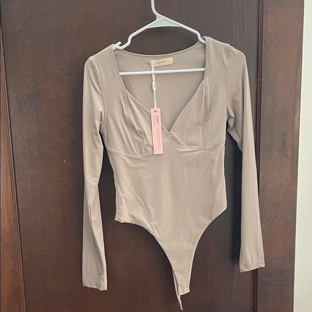 Long Sleeve Bodysuit in Taupe